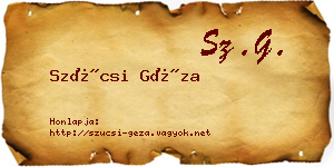 Szücsi Géza névjegykártya