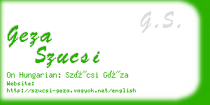 geza szucsi business card